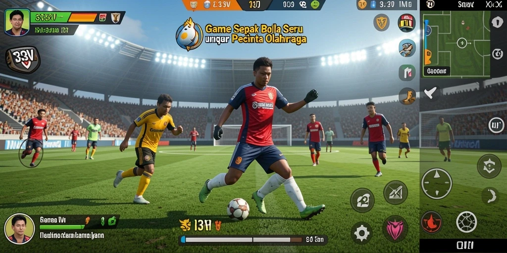 Screenshot gameplay 333V yang menampilkan aksi sepak bola yang seru.