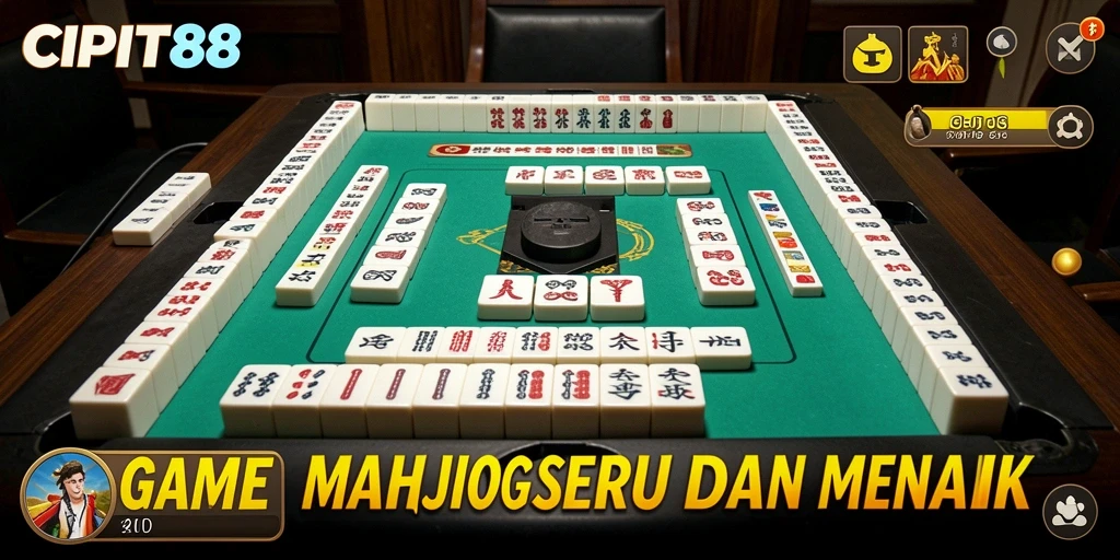 Tampilan gameplay Mahjong yang menantang dan mendebarkan.