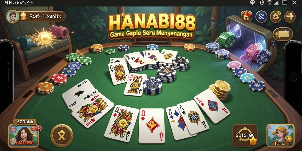 Tampilan seru gameplay Gaple di HANABI88 yang menarik.