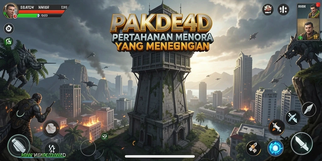Gameplay PAKDE4D yang menegangkan dalam pertahanan menara.
