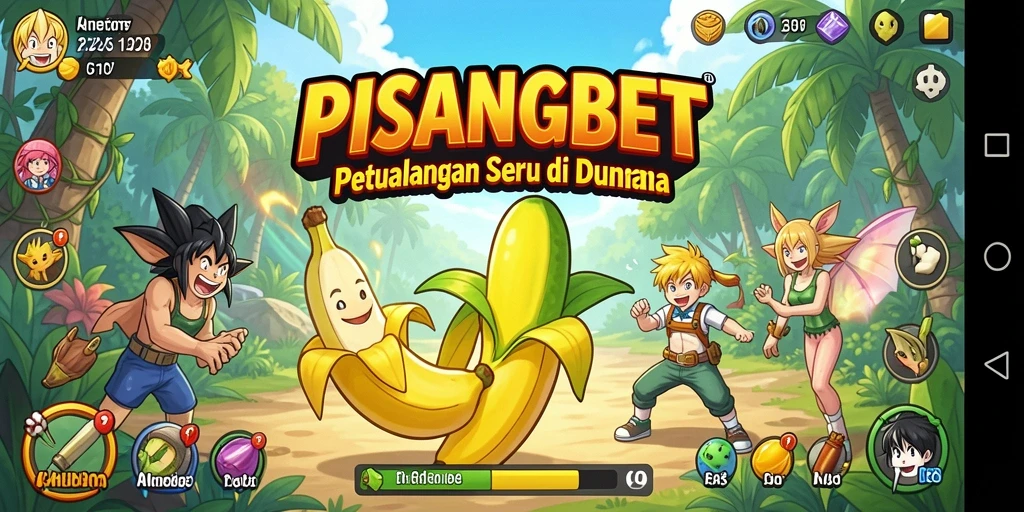 Screenshot gameplay PISANGBET menampilkan karakter anime yang sedang bertarung.