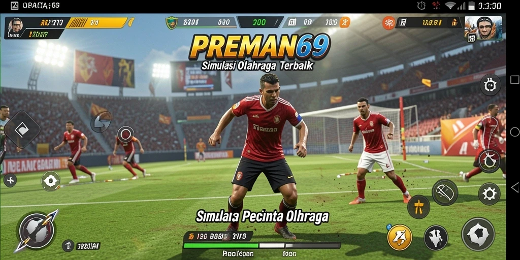Screenshot gameplay PREMAN69 menampilkan aksi olahraga yang seru.