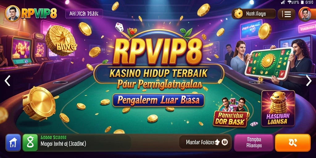 Tampilan gameplay RPVIP8 dengan dealer langsung dan interaksi pemain.