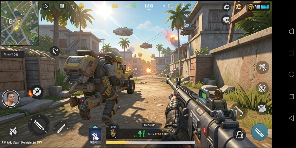 Tampilan gameplay TPS yang mendebarkan di TAPJOY.